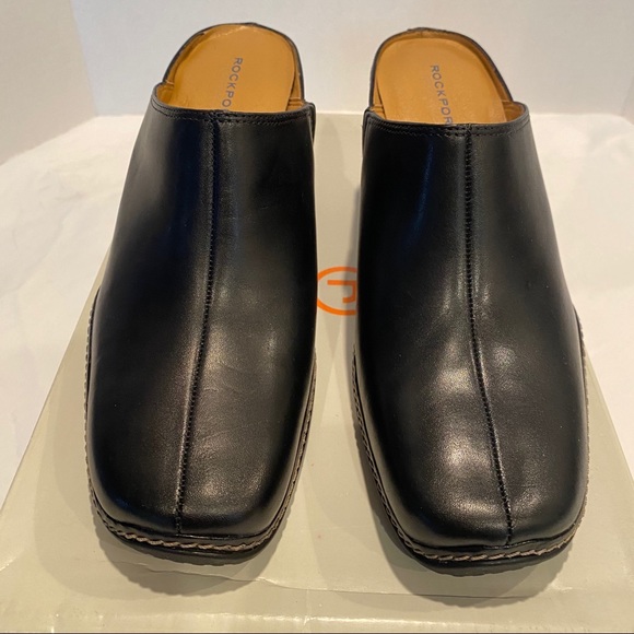 rockport black wedges